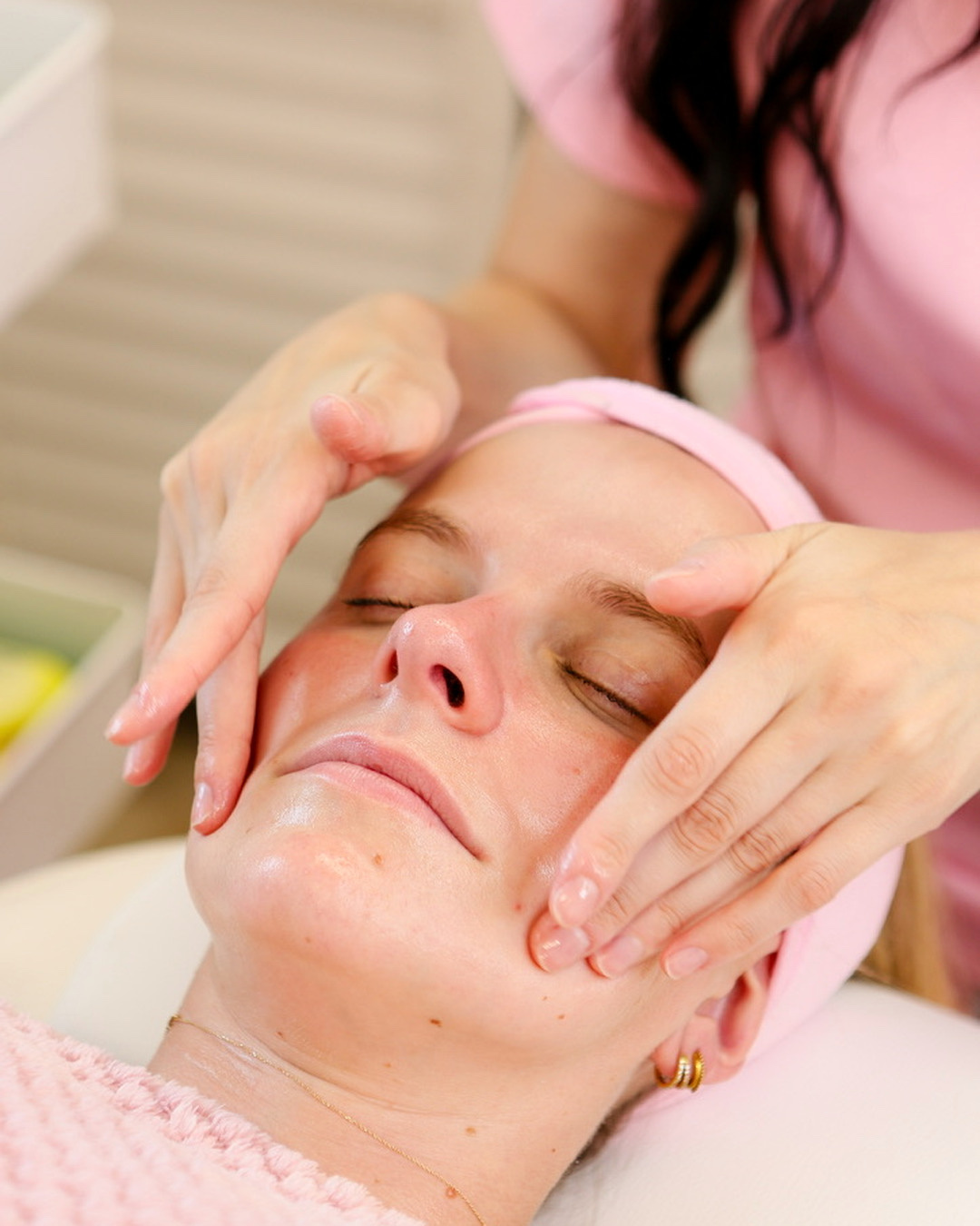 Client receiving a professional sculpting facial massage at LA Skin Spa
